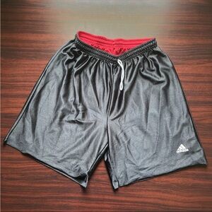 Vtg Y2K Men’s Large Adidas Black Dazzle Silky Shiny Basketball Shorts Reversible